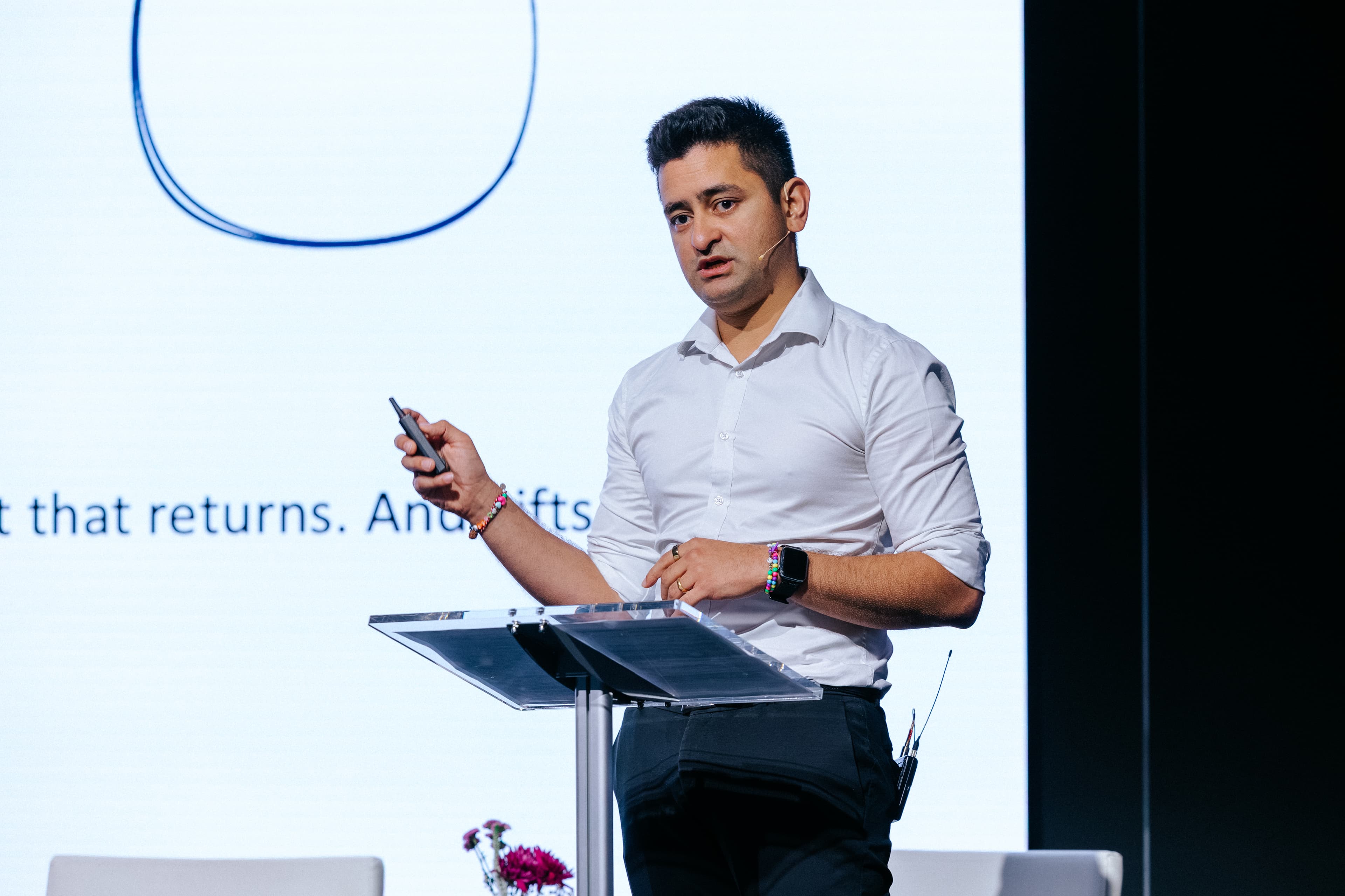 Roshan Ghadamian presenting at the Global Philanthropy Forum 2026